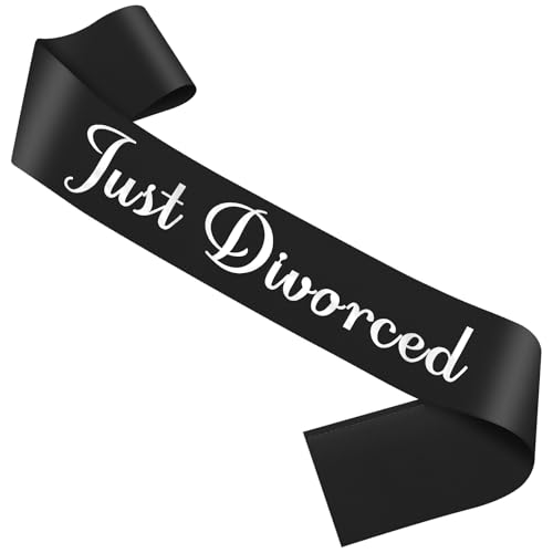 Divorce Breakup Decorations Gift for Women Black Satin Sash for