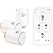 Netatmo Pack 3 Verbundene und Intelligente Thermostatköpfe, Zubehör für Verbundene und Intelligente Thermostate, Thermostatventile für Heizkörper, NBU-NAV-EU
