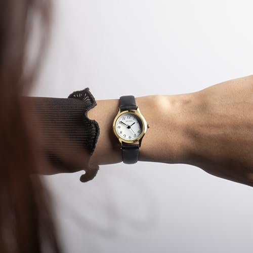 Sekonda Classic Ladies Quartz Easy Read Watch with White Dial Analogue Display and Black Strap - Image 3