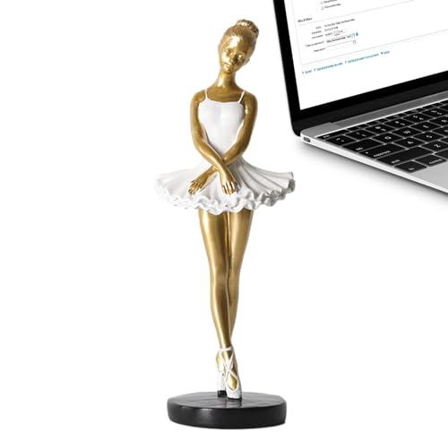バレリーナの装飾品 - 樹脂製モダンバレリーナ置物,モダンなクリエイティブバレエダンサーガール装飾ルームベッドルームプリンセスルームエレガントな装飾小さな家具 クリエイティブアート装飾品、色あせなしの家の装飾、本棚、寝室、デスクトップ、窓辺、リビングルーム