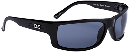 Optic Nerve Polarized Sport Fourteener Polarized Active Sunglasses For Men & Women, Shiny Black Frame, Smoke Lens #TOP7