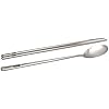 Wenasi Korean Stainless Steel Tableware Set Wheat Straw Bamboo Spoon Fork Chopsticks Gift Tableware 4-piece Set (fork Spoon Chopsticks Box - View #11