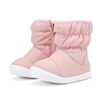 BMCiTYBM Baby Boy Girl Snow Boots Waterproof Infant Winter Warm Booties Nonslip Lightweight Outdoor Shoes for Cold Weather 6 9 12 18 24 Months Pink Size 18-24 Months Toddler
