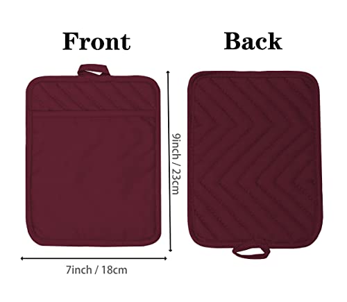 Veikery Oven Pot Holder With Pocket Cotton Heat Resistant Coaster Potholder Kitchen Hot Pad Oven Mitts For Cooking And Baking Square 7"X9"Set Of 5 thumb #1