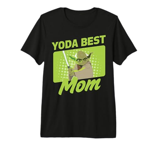 T-shirt Star Wars Yoda Best Mom en coton premium pour femme