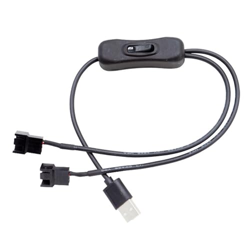 WKabnkn Adaptador de fuente de alimentación para ventilador de computadora, cable de conexión USB a 4 pines con cableado de salida de 12 V para carcasa de computadora y ventiladores de CPU, adaptador