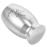 OKUMEYR Urna Conmemorativa y Cierre Hermético para de Pájaros Pequeña en Acero Inoxidable Plata Capacidad Mini para Recuerdo