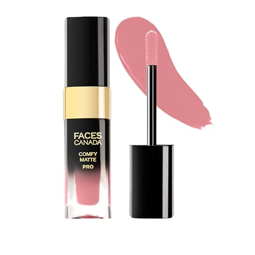 Image of FACES CANADA Comfy Matte Pro Liquid Lipstick - Blush Berry 18, 5.5 ml | 10HR Longstay | Intense Color | Macadamia Oil & Olive Butter Infused | Lightweight Super Smooth | No Dryness | No Alcohol