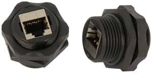 Cat.6 RJ45 Shielded Industrial Panelmount Bulkhead Coupler, 3 Pack