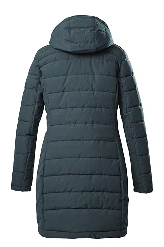 Killtec Damen Skane Wmn Quiltet Prk Parka In Daunenoptik Mit Abzippbarer Kapuze, Blau/Grün, 42 EU
