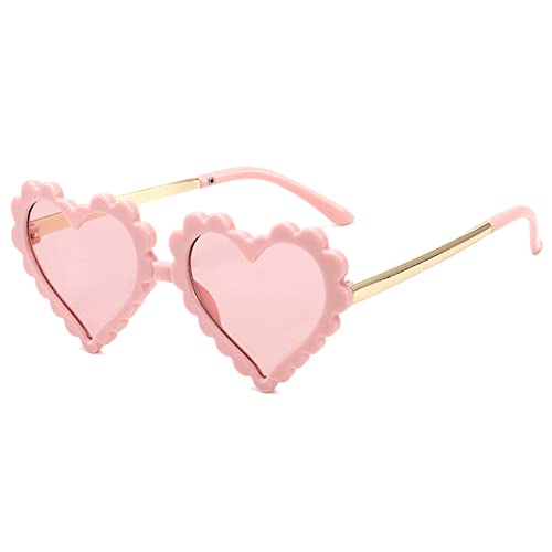 Kids Heart Shaped Sunglasses for Girls Boy Cute Glasses UV 400 Protection Outdoor Beach Children
