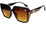 Óculos Sol Feminino Quadrado Original Proteção UV + Case Luxo Marrom Qualidade Premium Elegância