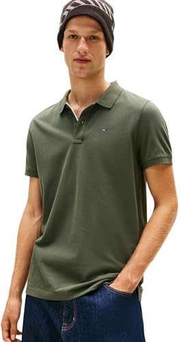 Tommy Jeans Herren TJM Slim Placket EXT Dm0dm18312 S/S Poloshirt, Green (Pewter Green), S EU – Ansicht 1