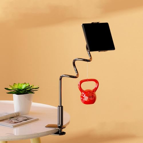 Image of MOMISY Mobile Phone Holder, 360 Adjustable Gooseneck Clamp Mount, Universal Phone Stand for Desk, Office, Home (Nut Black, 60 cm)