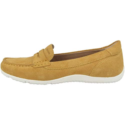 Geox D Vega Moc A, Mocasines para Mujer, Amarillo (Dk Yellow) , 40 EU