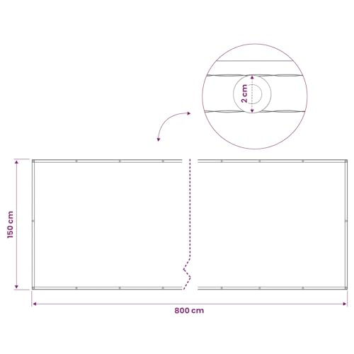 Écran de confidentialité extérieur balcon polyester œillets aluminium - 6