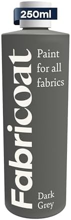 Fabricoat - Fabric Paint for Furniture - 8.5oz / 250ml Dark Grey - Restore or Change the Color of Couches, Chairs, Upholstery, Soft Furnishings, Car Interiors, Clothing, & Footwear