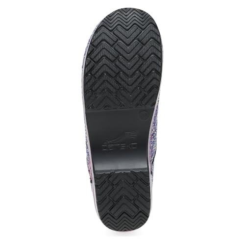 Image of Dansko Professional Glitter Slip-On Clogs for Women - Rocker Sole and Arch Support for Comfort - Shiny and Stylish Glitter Uppers
