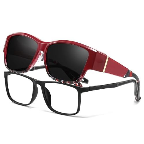 Trysee Polarized Fit Over Sunglasses for Women, Trendy UV400 Protection Sun Glasses for Driving TS4208