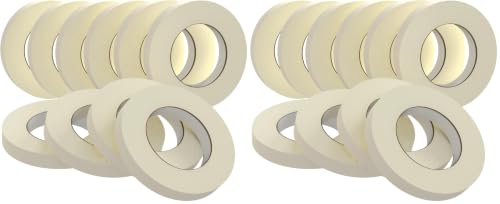 Image of SWRT Masking Tape 0.75 Inch x 55 Yards x 10 Rolls, Bulk White Painting Tape (Pack of 2)