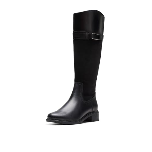 Clarks Women's Maye Carly Knee High Boot, Black, 8.5 Wide