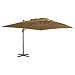 Produktbild vidaXL Ampelschirm Alu Taupe 400x300cm Sonnenschirm Kurbelschirm Gartenschirm