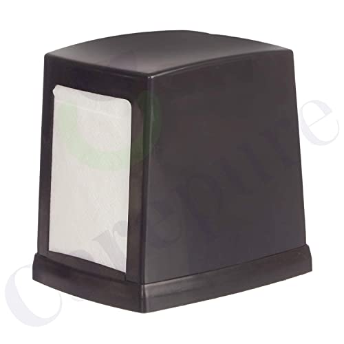 Image of Double Side Cube Table Top Tissue Dispenser with L-Fold 200 Pcs Tissue Paper Refill - Black