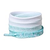 Cashewnusblüten Schnürsenkel für Turnschuhe, Premium-Qualität, Farbverlauf, 0,8 cm, flache Schnürsenkel für 120/140/160 cm Schuhe, Gradient Mint Green, 120