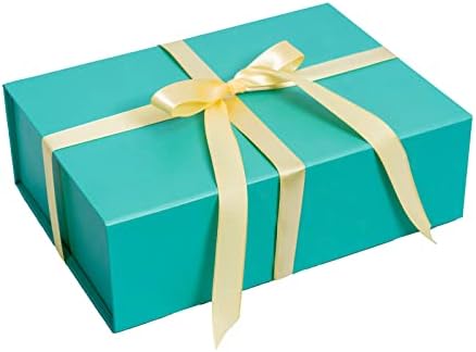 Gift Box 7.8x7x3.1 Inches,White Gift Box with Lid,Collapsible Bridesmaid Groomsmen Proposal Box with Magnetic,for Presents,Wedding Christmas Birthdays Gift (7.88x3.15x7.09 inch, white)