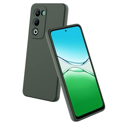Image of Back Cover for Oppo A5 5G | Full Camera Protection | Premium Liquid Silicon Case | Flexible Bumper Case for Oppo A5 5G (Military Green)