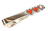 8-Bit Pixel Heart Enamel Tie Bar Clip, 1 Inch Wide Emblem, Nickel Plated, Cosplay Wedding Accessory