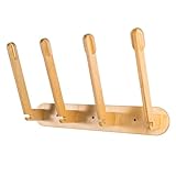 John Paddle Wandhalterung für Skischuhe & Snowboardboots – aus Birkensperrholz, für 2 Paar Schuhe – nachhaltiger Holzhalter mit Haken für Helm und Skiausrüstung