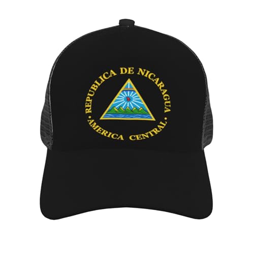 Nicaragua National Emblem Mesh Baseball Cap - Classic Adjustable Peaked Cap, Trucker Hat for Men and Women2