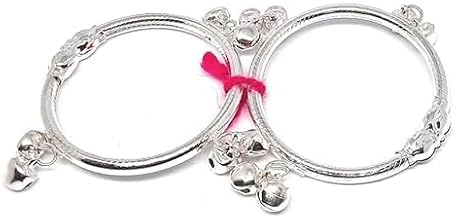 pooja jewellery streling silver orignal baby ghnhroo stylish baby silver chandi bangel for 0 to 2 years kids