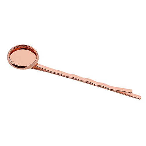 20 Pieces Metal Bobby Pins Hair Clips Hair Bobby Pins With 12Mm Round Brass Tray Hairpins Clips Metal Hair Clips For Diy Hair Accessories Making, Rose-Gold #TOP1