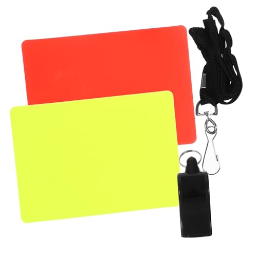 Kit Silbato Electrónico para Árbitro Fútbol Rojo y Amarillo miniatura 1