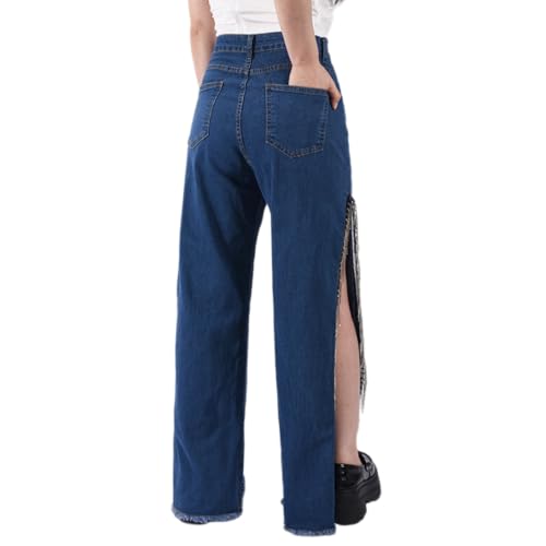 Novaorily Women High Waisted Jeans Straight Wide Leg Pants with