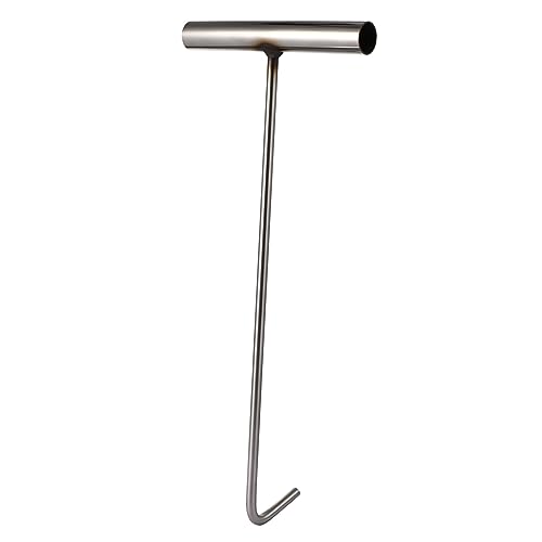GLEAVI Stainless Steel T-Hook Manhole Cover Hook Drain Cover Lifting Steel Pull Hook Drain Hook Shutter Door Hook Smoker Meat Hooks Covers Duty Hangers Rolling Door Hook Metal Hook Handle