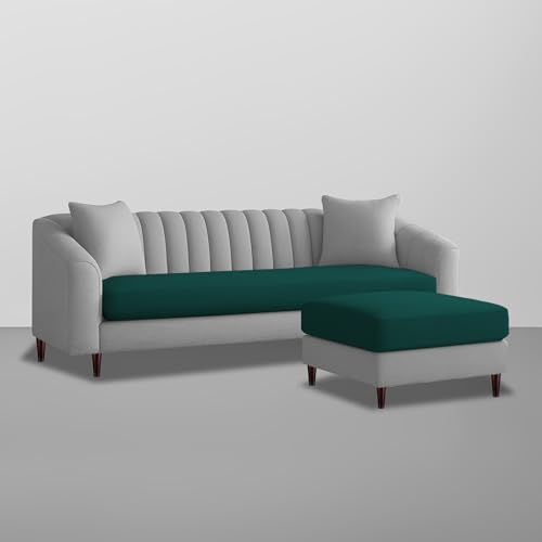 Image of Casaliving Doraldo 4 Seater L Shape Convertible Sofa Set for Living Room, 3 Seater & Ottoman Modular Sectional Couch for Small Space (Pine Grey Colour) Fabric