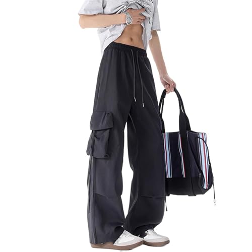Men's Pants Workwear Ice Silk Patchwork Loose Fit Couple Style Summer Casual Long Pants for Men 5