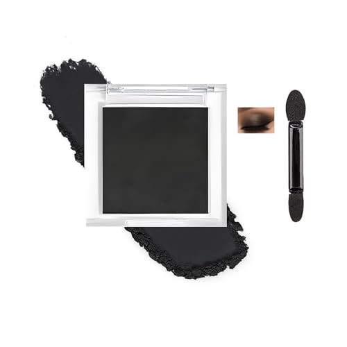 Black Matte Single Eyeshadow Highly Pigmented Long-Lasting Waterproof Pressed Powder Smooth Blendable Texture Hypoallergenic Formula for Smokey Eye Makeup & Sensitive Skin