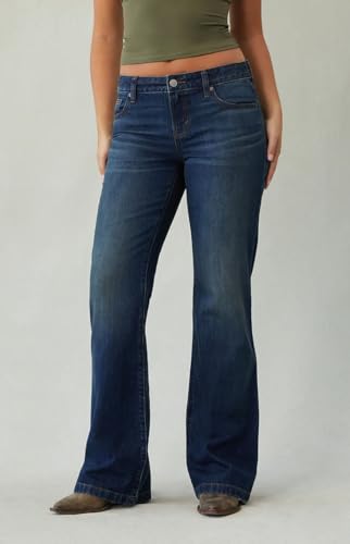 PacSun Women's Jade Low Rise Bootcut Jeans Dark Blue Tint3