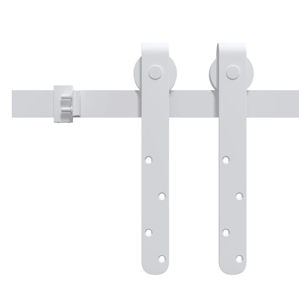 Mini herrajes para puerta corredera de acero al carbono con recubrimiento en polvo, 152 cm, para puertas de armario con riel silencioso y topes para puerta para cerrar y abrir de forma segura
