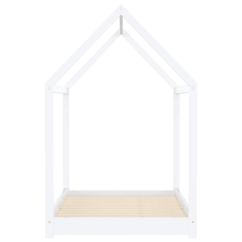 Marco de cama infantil de madera maciza de pino 90 x 200 cm, somier de láminas de madera contrachapada, para colchón de 90 x 200, estilo casa de juegos, para habitación infantil
