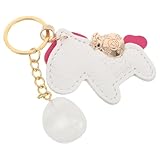 LIFKOME Pferde Schlüsselanhänger aus Naturkristall Weiches Pu Leder Handgefertigt Süßer Glücksbringer 2026 Multifunktional für Taschen und Autoschlüssel Geschenk zum Chinesischen Neujahr