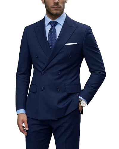 10 Best Double Breasted Blazers to Elevate Your Wardrobe Game 6 YND Men's 2 Piece Suit Set with Tie