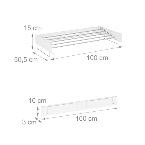 Séchoir à linge mural peu encombrant format compact 100 cm pour intérieur - 5