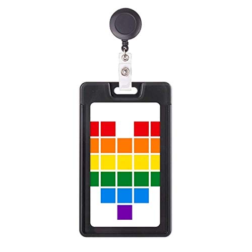 Porte-badge LGBT en cœur arc-en-ciel rétractable pour infirmière et bureau