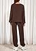 PRETTYGARDEN Women's Two Piece Lounge Sets 2025 Fall Airport Outfits Long Sleeve Pullover Tops Sweatpants Matching Clothing (Brown,X-Large)