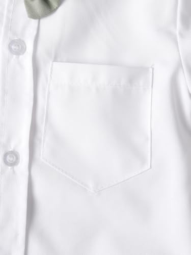 Boarnseorl Baby Boys Pants Sets,Toddler Gentleman Outfits, Infant Long Sleeve Shirt + Pants + Bow Tie + Suspenders4